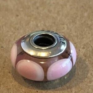 PANDORA PINK GLASS RIPPLE CHARM